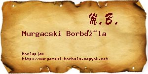 Murgacski Borbála névjegykártya